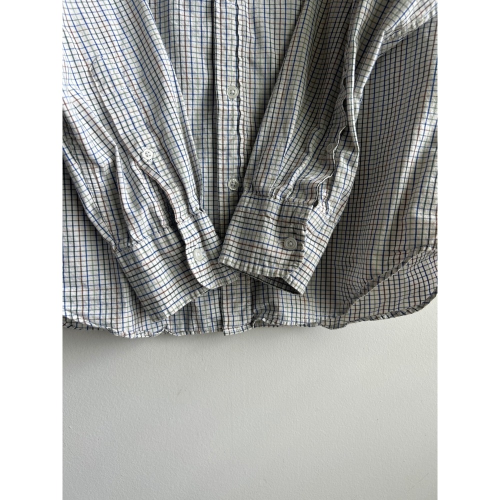 J.Crew Off White Multicolor Plaid Button Down Shirt Mens Medium Slim Fit - Picture 4 of 9